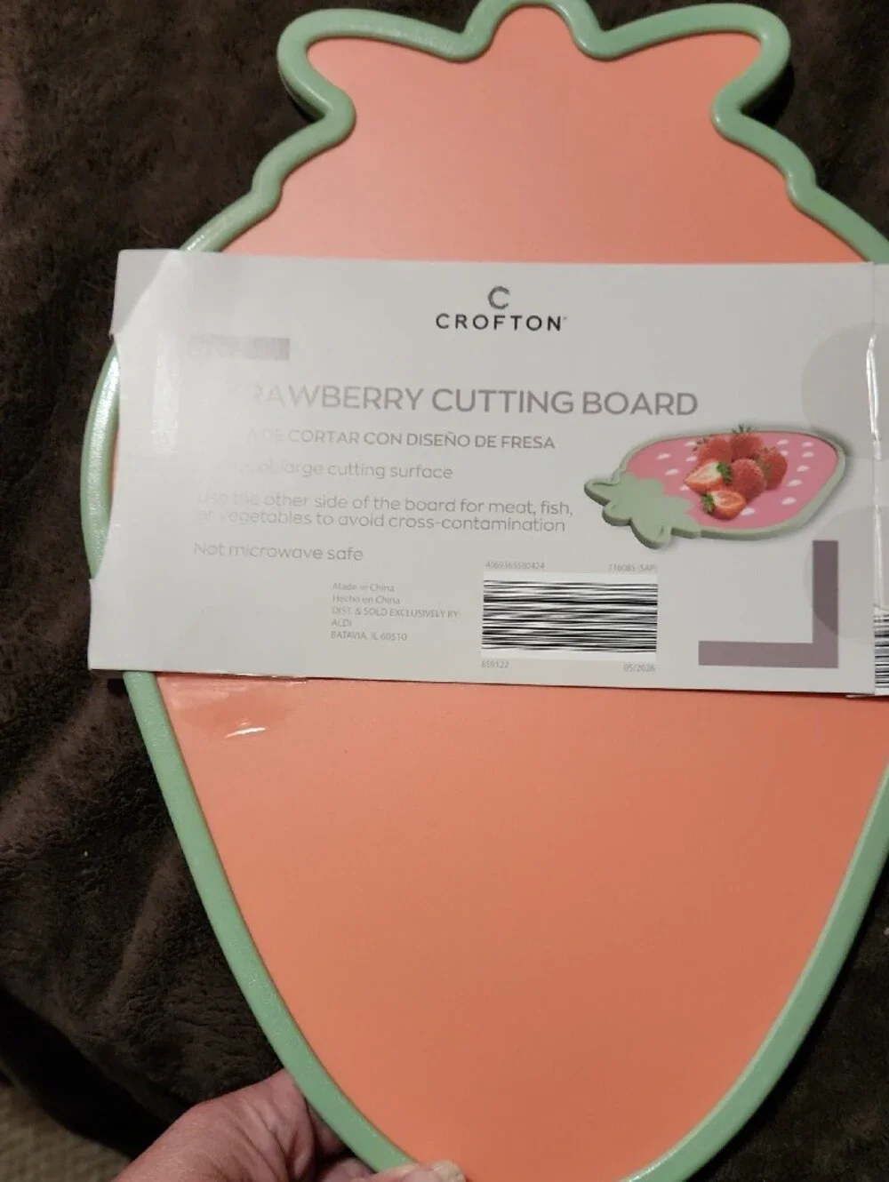 Croton Strawberry Cutting Board - Coral & Mint
